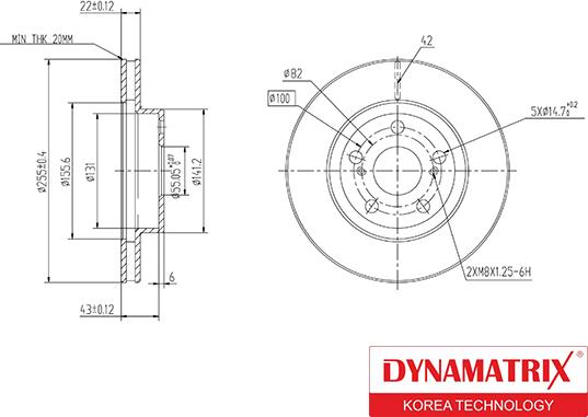 Dynamatrix DBD188 - Тормозной диск unicars.by