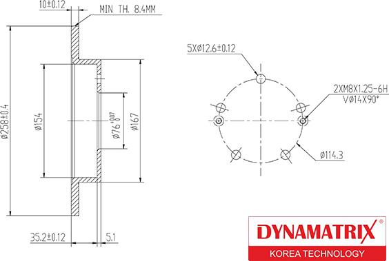 Dynamatrix DBD1874 - Тормозной диск unicars.by