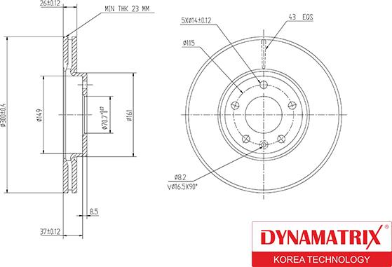 Dynamatrix DBD1870 - Тормозной диск unicars.by