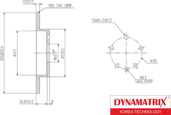 Dynamatrix DBD1872 - Тормозной диск unicars.by