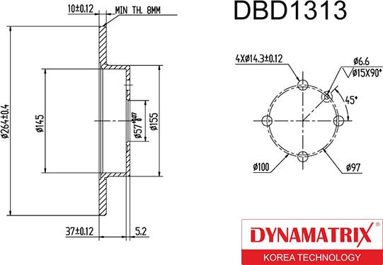 Dynamatrix DBD1313 - Тормозной диск unicars.by