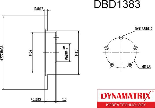 Dynamatrix DBD1383 - Тормозной диск unicars.by