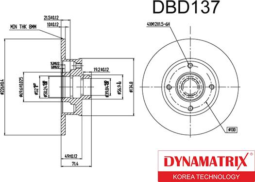 Dynamatrix DBD137 - Тормозной диск unicars.by