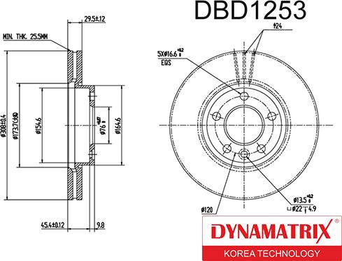 Dynamatrix DBD1253 - Тормозной диск unicars.by