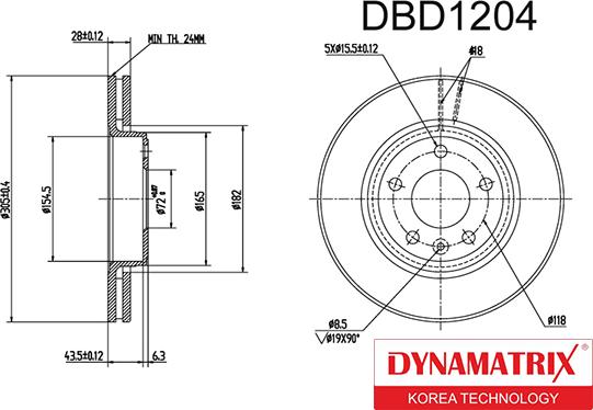 Dynamatrix DBD1204 - Тормозной диск unicars.by