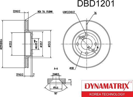 Dynamatrix DBD1201 - Тормозной диск unicars.by