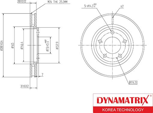 Dynamatrix DBD1214 - Тормозной диск unicars.by