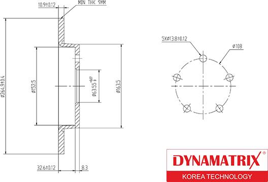 Dynamatrix DBD1226 - Тормозной диск unicars.by