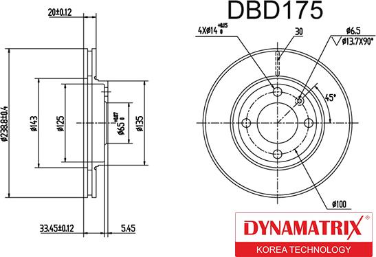 Dynamatrix DBD175 - Тормозной диск unicars.by