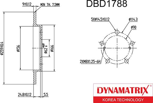 Dynamatrix DBD1788 - Тормозной диск unicars.by