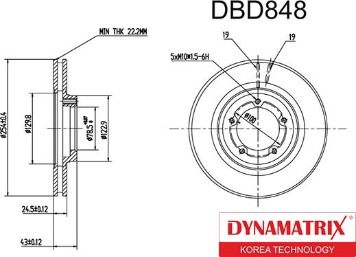 Dynamatrix DBD848 - Тормозной диск unicars.by