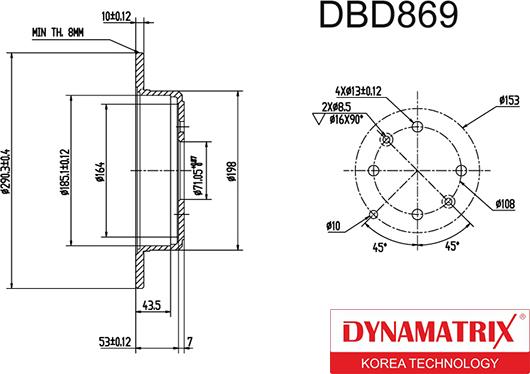 Dynamatrix DBD869 - Тормозной диск unicars.by