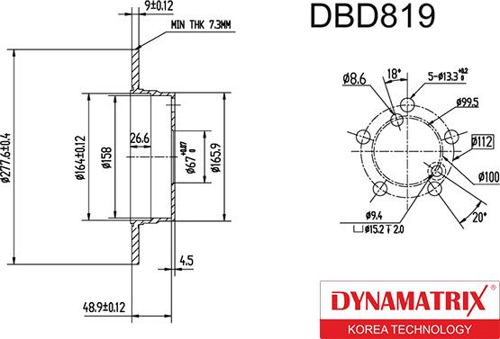 Dynamatrix DBD819 - Тормозной диск unicars.by