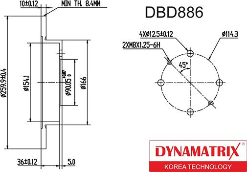 Dynamatrix DBD886 - Тормозной диск unicars.by