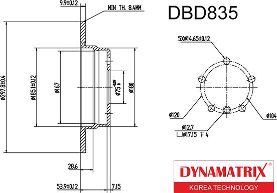 Dynamatrix DBD835 - Тормозной диск unicars.by