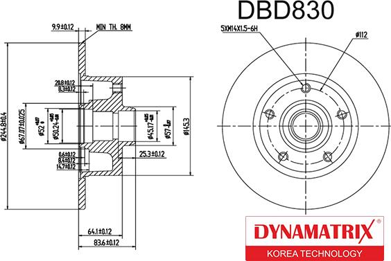 Dynamatrix DBD830 - Тормозной диск unicars.by