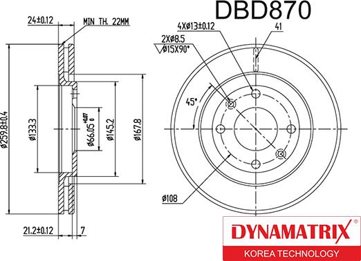 Dynamatrix DBD870 - Тормозной диск unicars.by