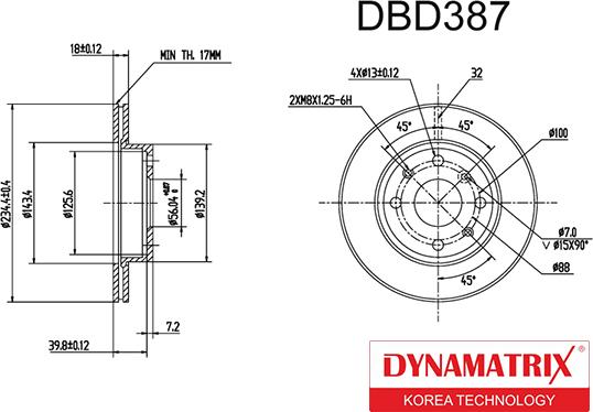 Dynamatrix DBD387 - Тормозной диск unicars.by