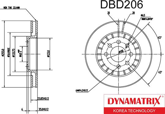 Dynamatrix DBD206 - Тормозной диск unicars.by