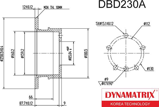 Dynamatrix DBD230A - Тормозной диск unicars.by