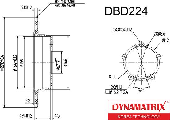 Dynamatrix DBD224 - Тормозной диск unicars.by