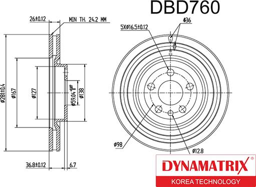 Dynamatrix DBD760 - Тормозной диск unicars.by