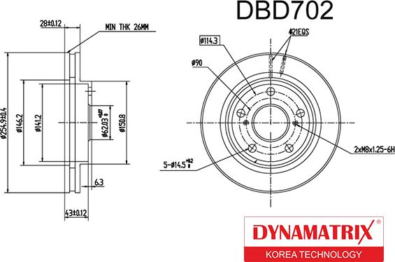 Dynamatrix DBD702 - Тормозной диск unicars.by