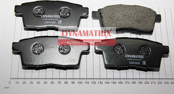 Dynamatrix DBP4366 - Тормозные колодки, дисковые, комплект unicars.by