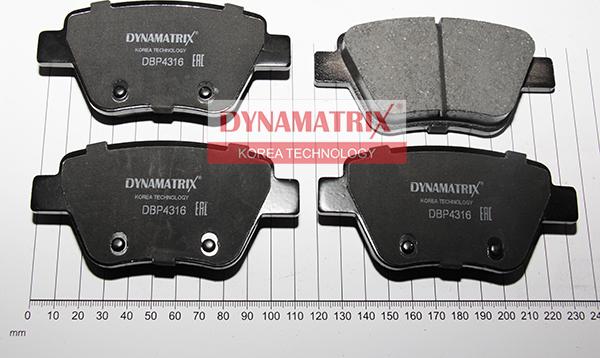 Dynamatrix DBP4316 - Тормозные колодки, дисковые, комплект unicars.by