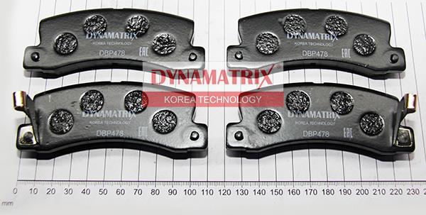 Dynamatrix DBP478 - Тормозные колодки, дисковые, комплект unicars.by