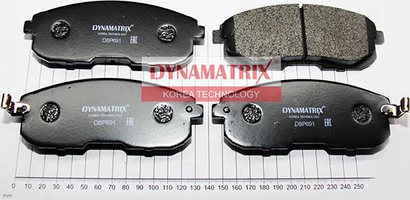 Dynamatrix DBP691 - Тормозные колодки, дисковые, комплект unicars.by