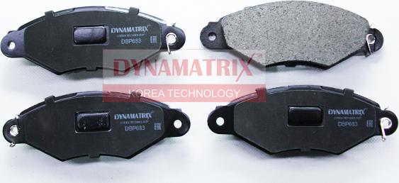 Dynamatrix DBP683 - Тормозные колодки, дисковые, комплект unicars.by