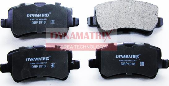 Dynamatrix DBP1918 - Тормозные колодки, дисковые, комплект unicars.by