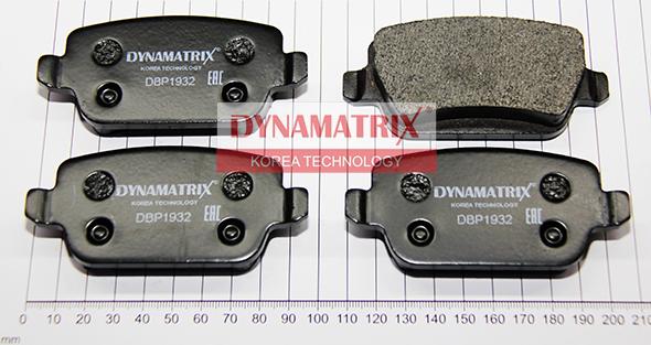 Dynamatrix DBP1932 - Тормозные колодки, дисковые, комплект unicars.by