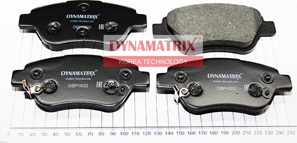 Dynamatrix DBP1920 - Тормозные колодки, дисковые, комплект unicars.by