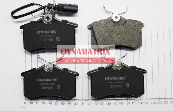 Dynamatrix DBP1481 - Тормозные колодки, дисковые, комплект unicars.by