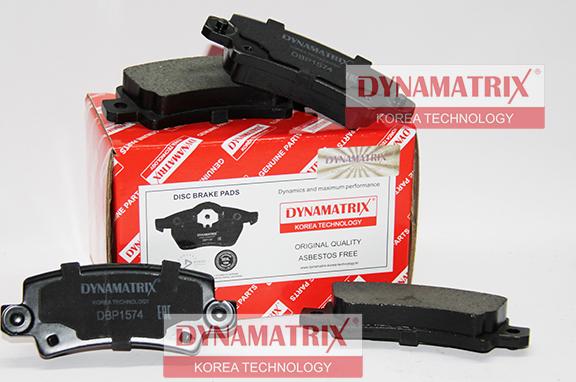 Dynamatrix DBP1574 - Тормозные колодки, дисковые, комплект unicars.by