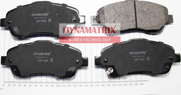 Dynamatrix DBP1648 - Тормозные колодки, дисковые, комплект unicars.by