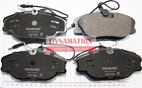 Dynamatrix DBP1000 - Тормозные колодки, дисковые, комплект unicars.by