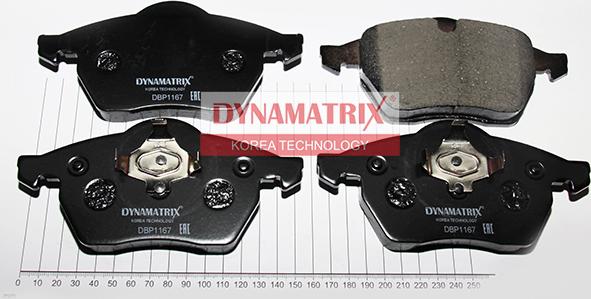 Dynamatrix DBP1167 - Тормозные колодки, дисковые, комплект unicars.by