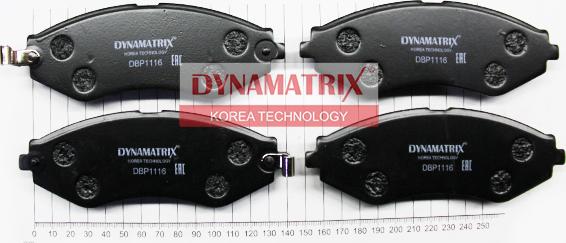 Dynamatrix DBP1116 - Тормозные колодки, дисковые, комплект unicars.by