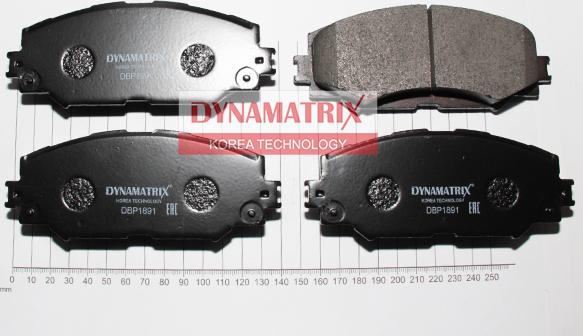 Dynamatrix DBP1891 - Тормозные колодки, дисковые, комплект unicars.by