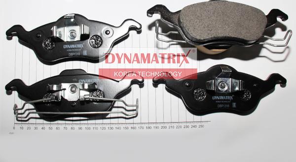 Dynamatrix DBP1318 - Тормозные колодки, дисковые, комплект unicars.by