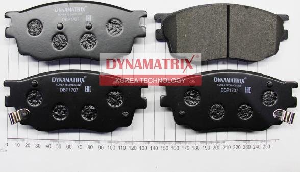 Dynamatrix DBP1707 - Тормозные колодки, дисковые, комплект unicars.by