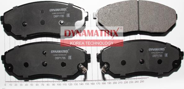 Dynamatrix DBP1735 - Тормозные колодки, дисковые, комплект unicars.by