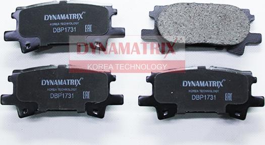 Dynamatrix DBP1731 - Тормозные колодки, дисковые, комплект unicars.by