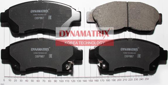 Dynamatrix DBP867 - Тормозные колодки, дисковые, комплект unicars.by