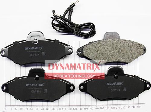 Dynamatrix DBP874 - Тормозные колодки, дисковые, комплект unicars.by