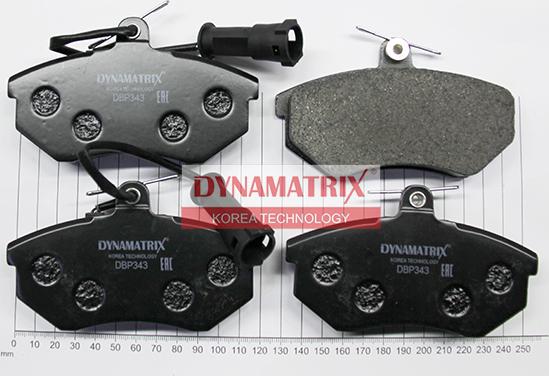 Dynamatrix DBP343 - Тормозные колодки, дисковые, комплект unicars.by