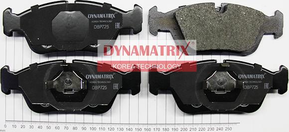 Dynamatrix DBP725 - Тормозные колодки, дисковые, комплект unicars.by